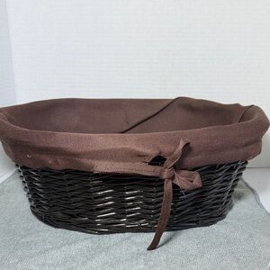 Brown Wicker Basket with Liner